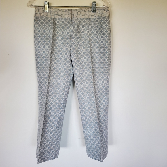 Etcetera Blue And Crean Cotton Blend Capris 4 - Picture 3 of 5